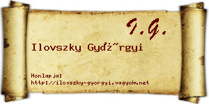 Ilovszky Györgyi névjegykártya